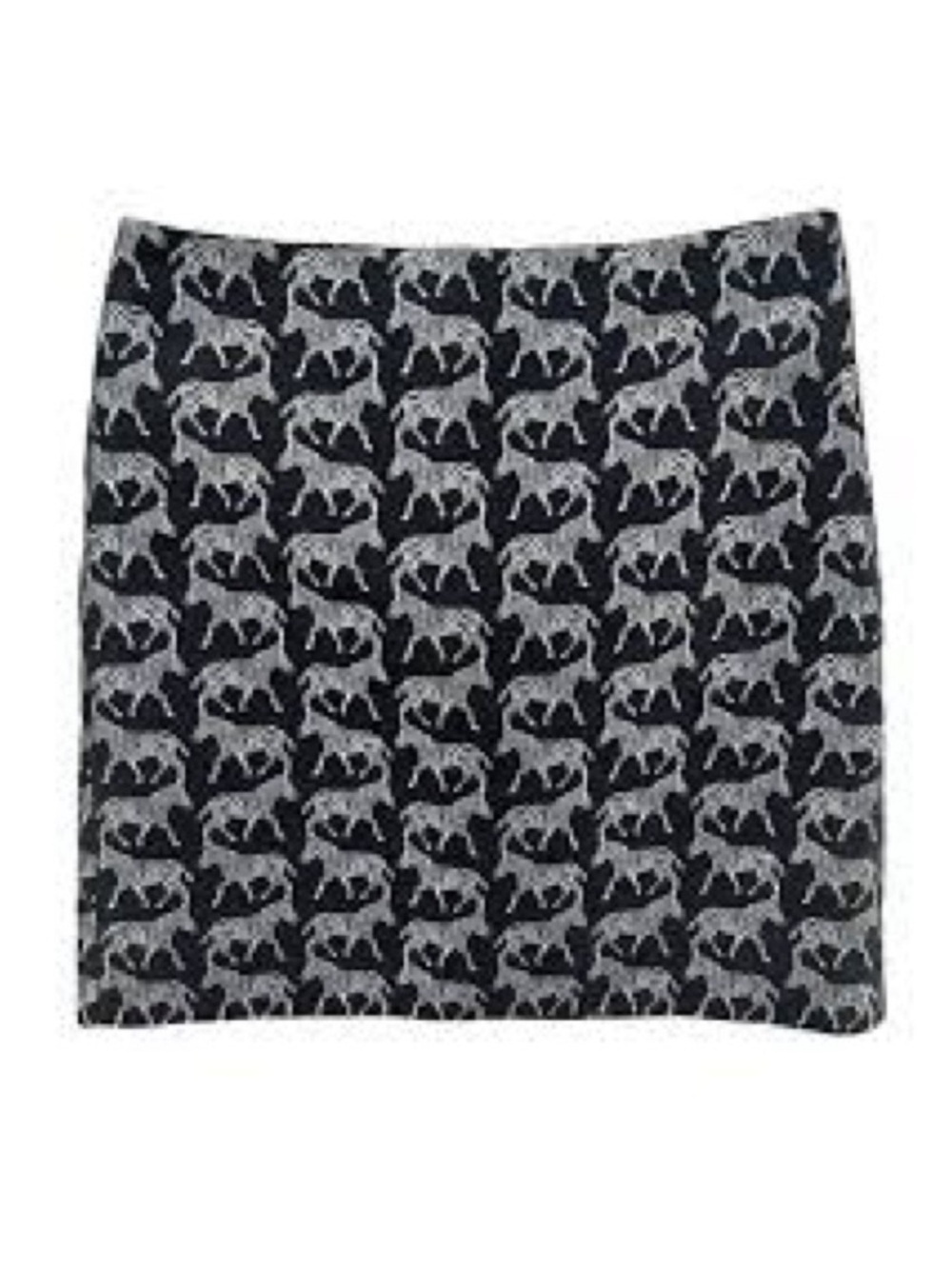 โจ J.Crew Black & Silver Zebra Jacquard A-Line Mini Skirt | Size 10 โจ